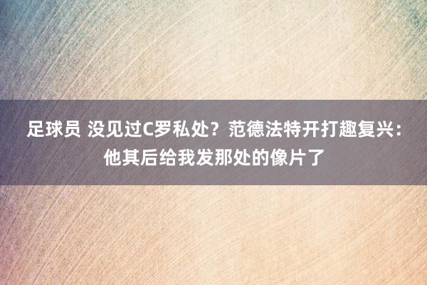 足球员 没见过C罗私处？范德法特开打趣复兴：他其后给我发那处的像片了