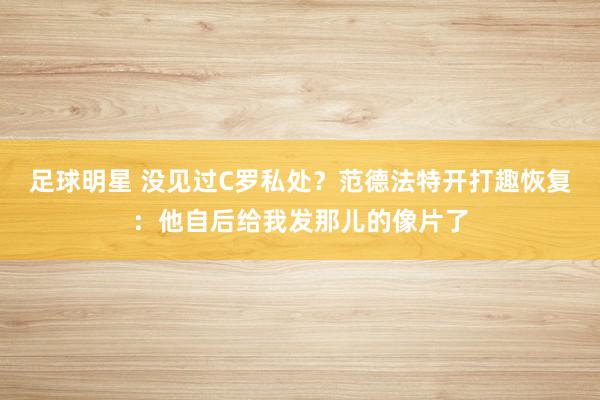 足球明星 没见过C罗私处？范德法特开打趣恢复：他自后给我发那儿的像片了