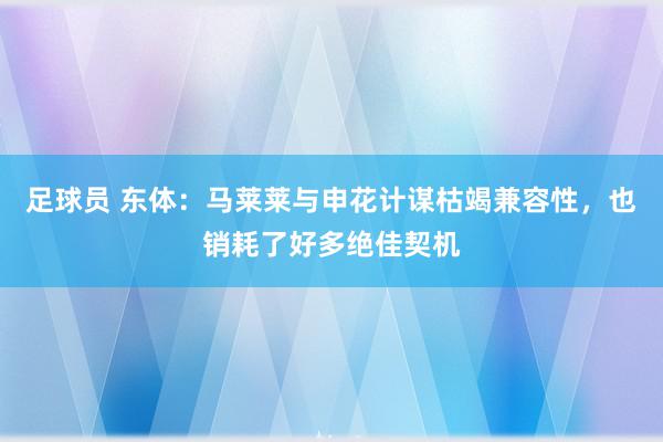 足球员 东体：马莱莱与申花计谋枯竭兼容性，也销耗了好多绝佳契机